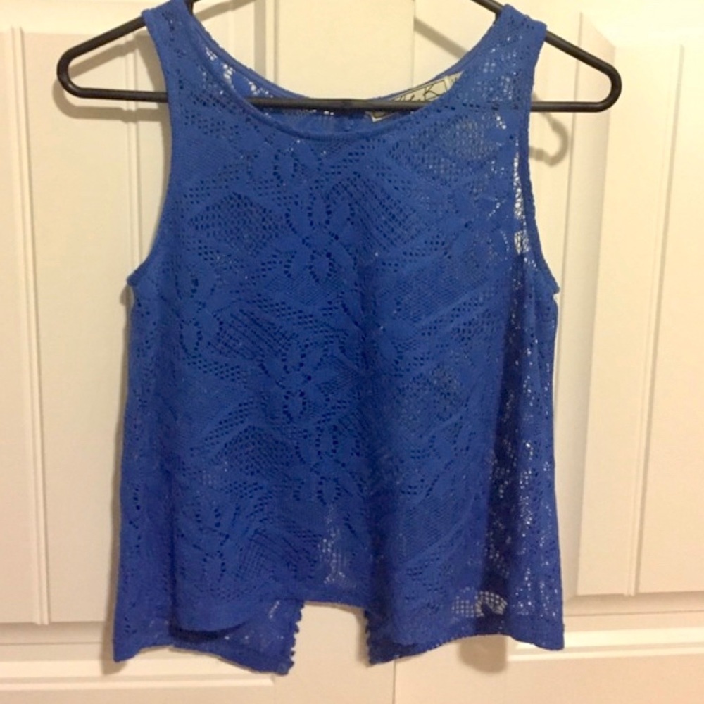 Chloe K Blue Lace Tank